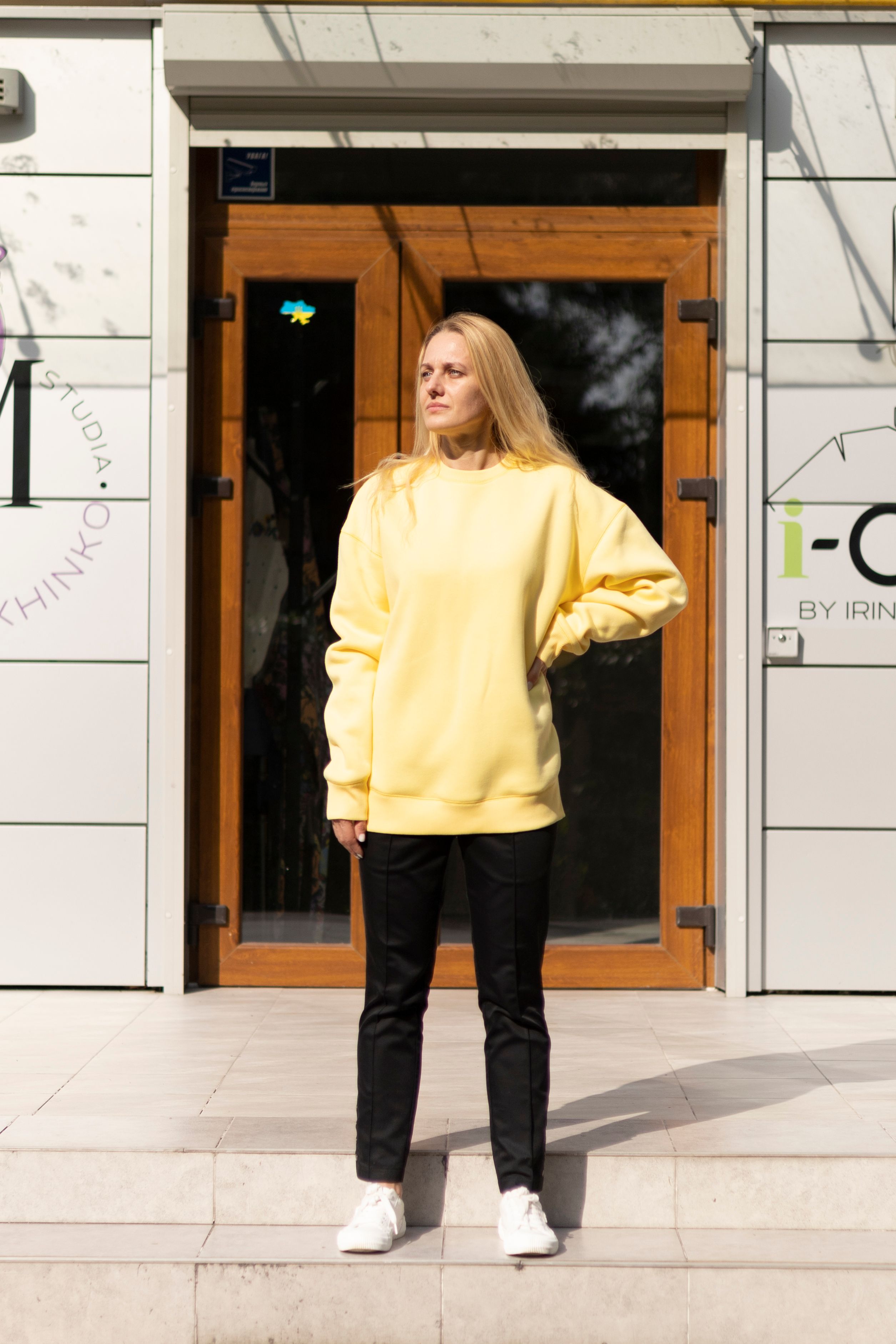 Yellow cheap oversized sweatshirt