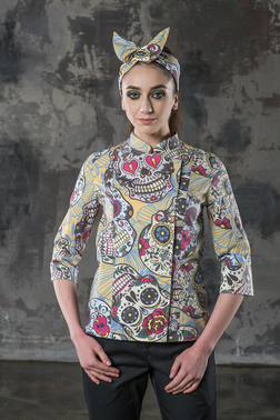Skull chef coat hot sale